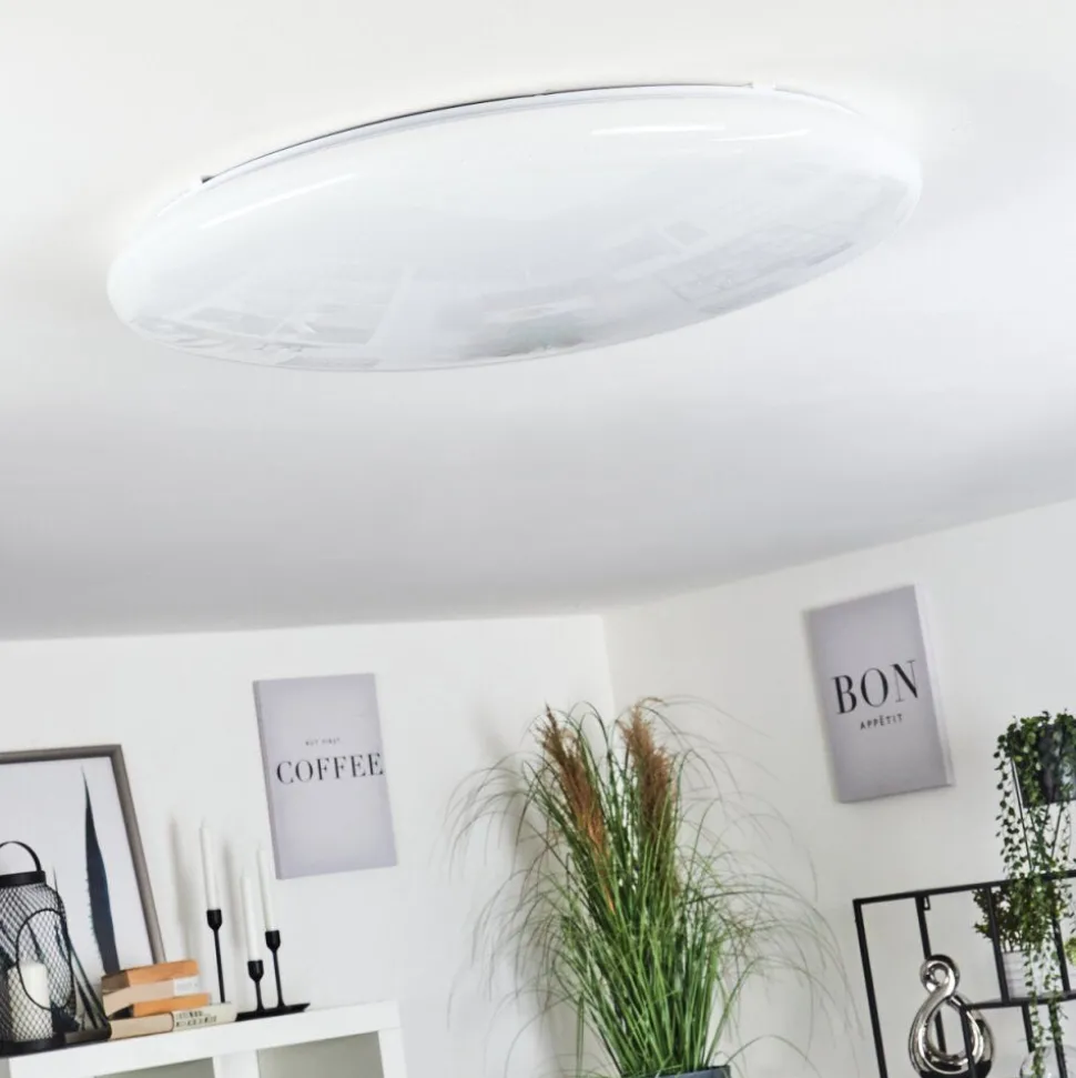Plafonnier Mixta Led Blanc, 1 Lumiere, Telecommandes, Changeur De Couleurs