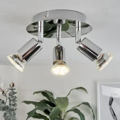 Plafonnier Morges Led Chrome, 3 Lumieres