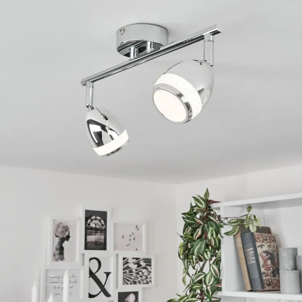 Plafonnier Morges Led Chrome, 2 Lumieres