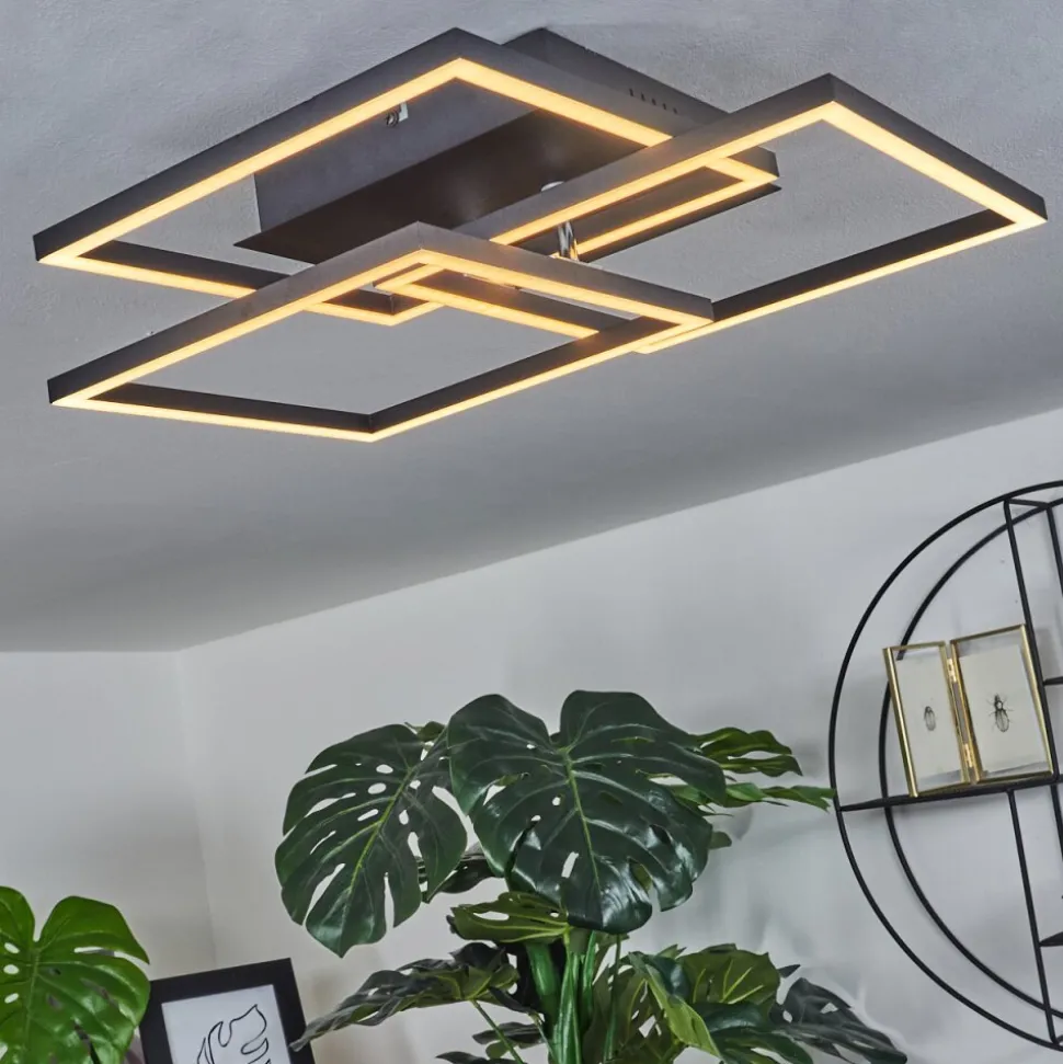 Plafonnier Oberegg Led Blanc, 1 Lumiere, Telecommandes