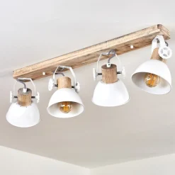 Plafonnier Orny Bois Clair, Blanc, 4 Lumieres