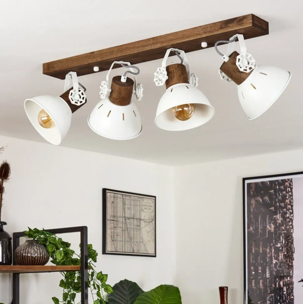 Plafonnier Orny Bois Fonce, 4 Lumieres