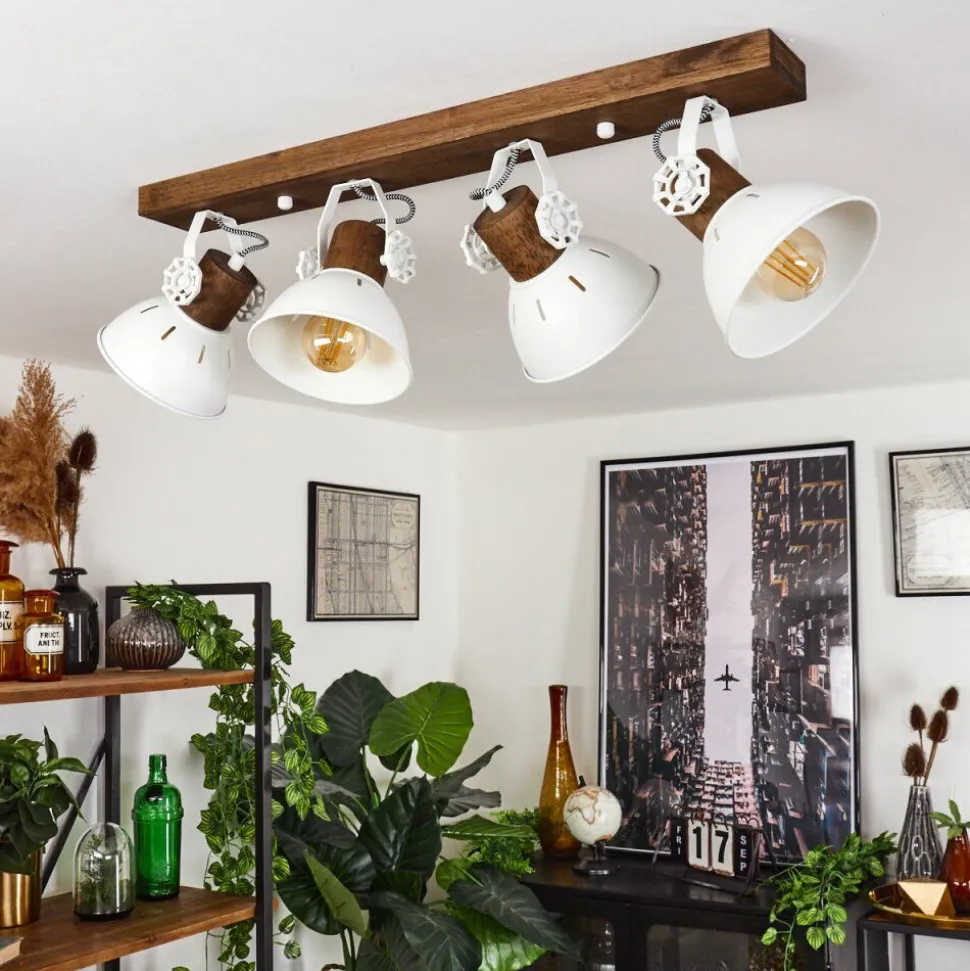 Plafonnier Orny Bois Fonce, 4 Lumieres