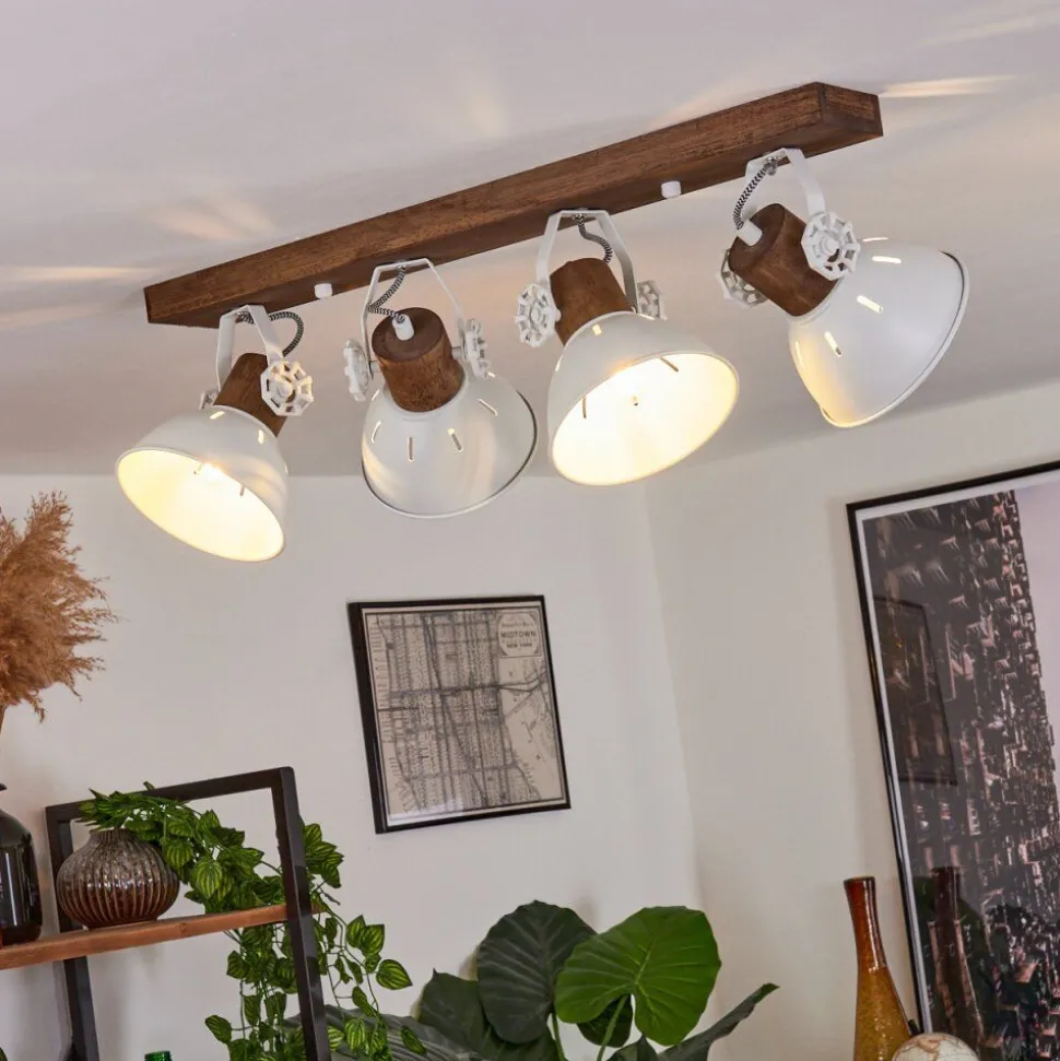Plafonnier Orny Bois Fonce, 4 Lumieres