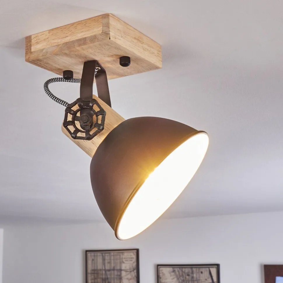 Plafonnier Orny Brun, Noir, 1 Lumiere
