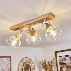 Plafonnier Orny Ecru, Blanc, 3 Lumieres