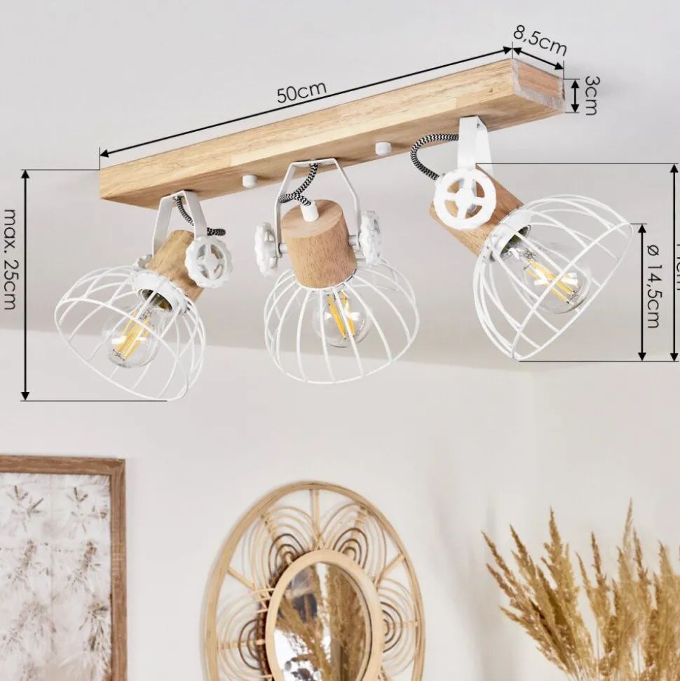 Plafonnier Orny Ecru, Blanc, 3 Lumieres