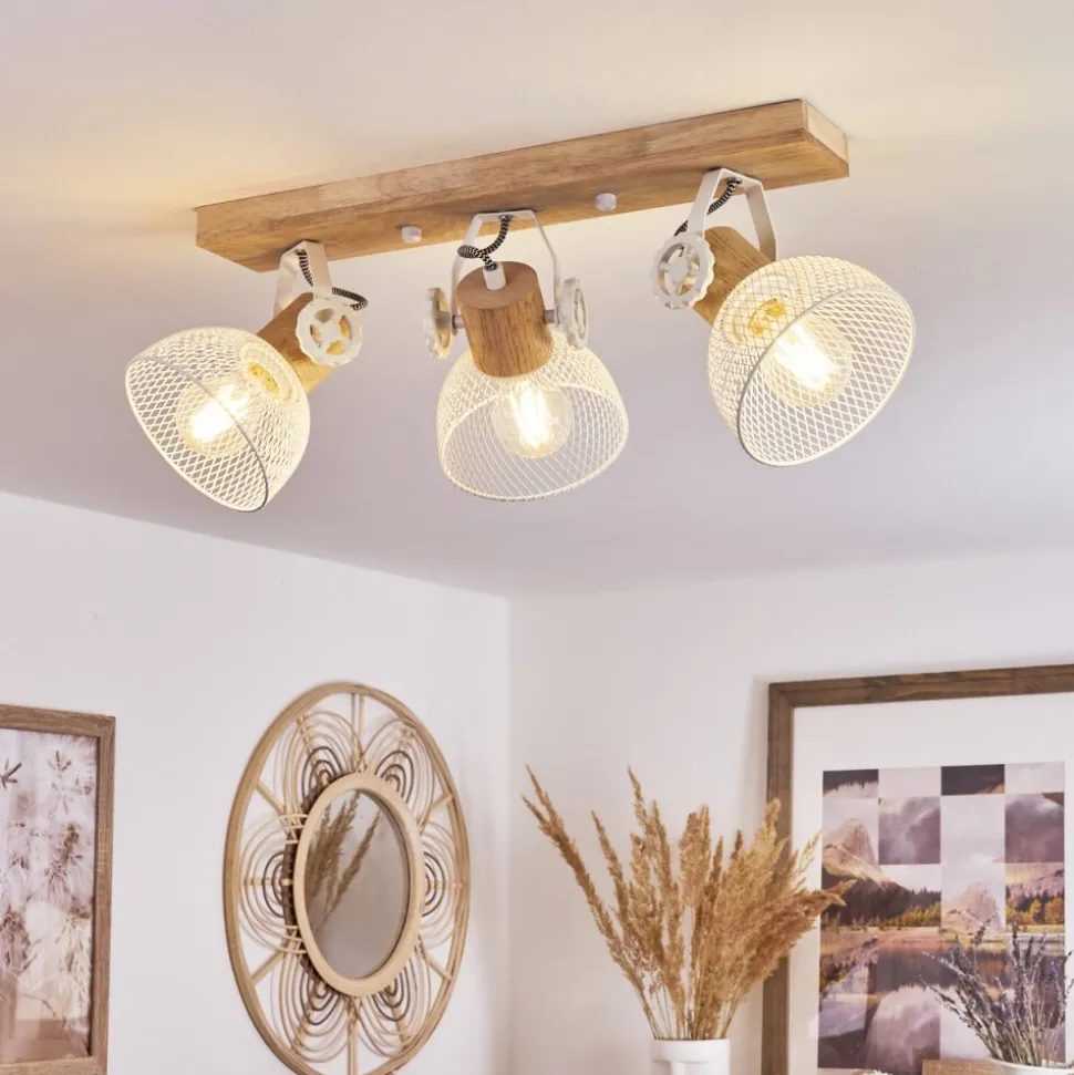 Plafonnier Orny Ecru, Blanc, 3 Lumieres