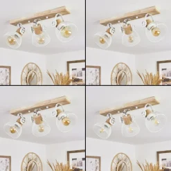 Plafonnier Orny Ecru, Blanc, 3 Lumieres