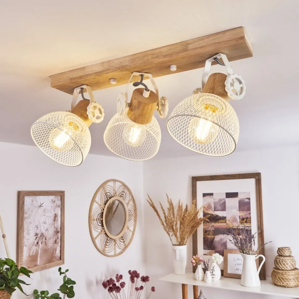 Plafonnier Orny Ecru, Blanc, 3 Lumieres