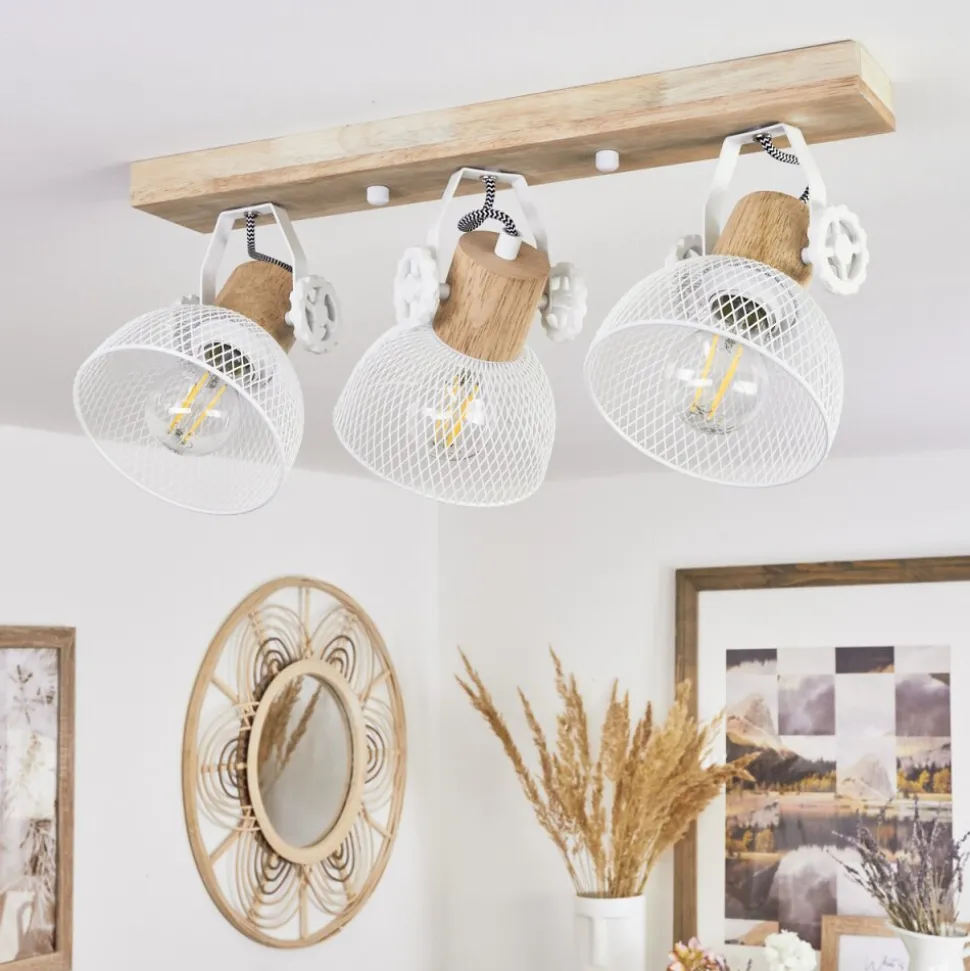 Plafonnier Orny Ecru, Blanc, 3 Lumieres