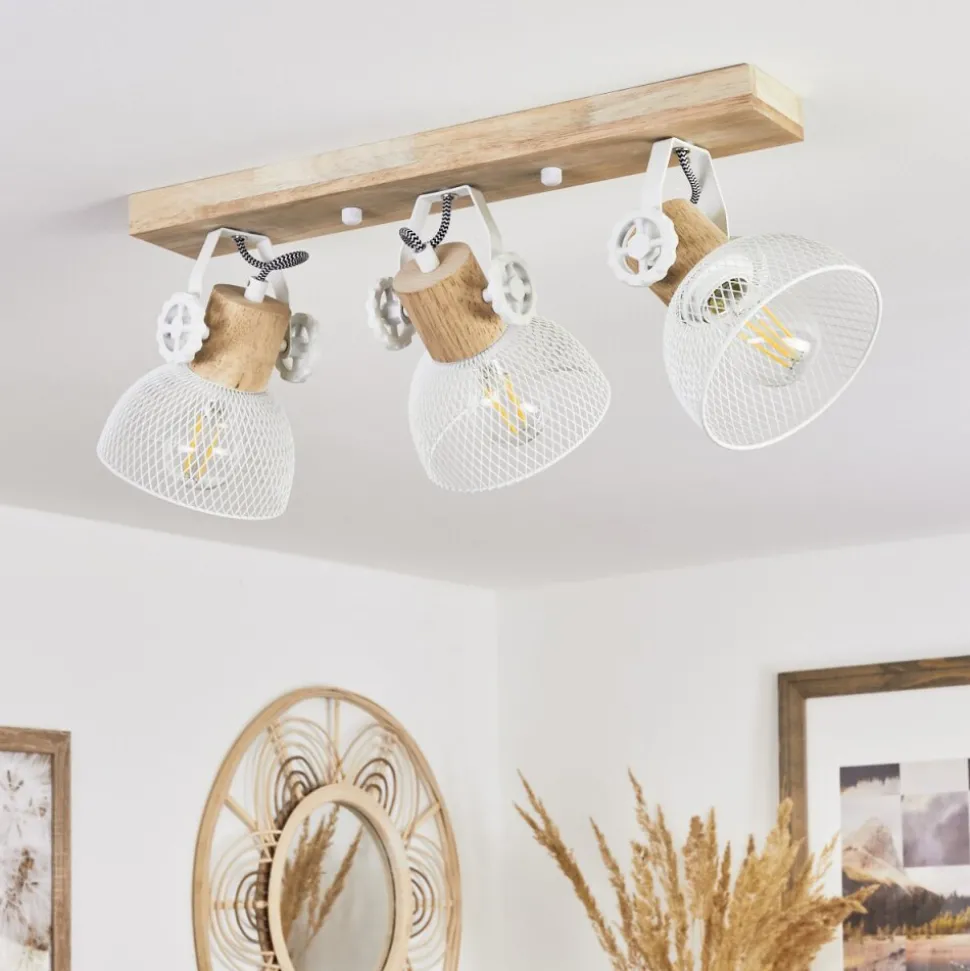 Plafonnier Orny Ecru, Blanc, 3 Lumieres