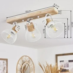 Plafonnier Orny Ecru, Blanc, 3 Lumieres