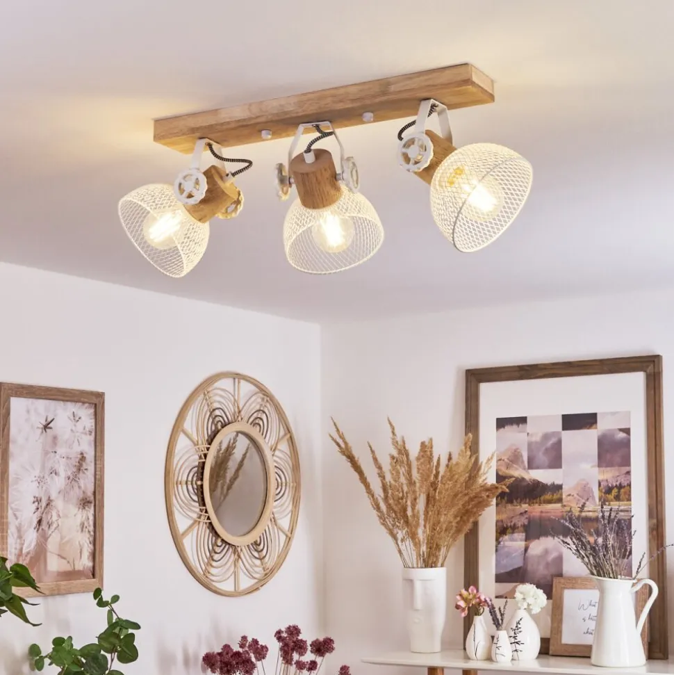 Plafonnier Orny Ecru, Blanc, 3 Lumieres