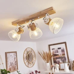 Plafonnier Orny Ecru, Blanc, 3 Lumieres