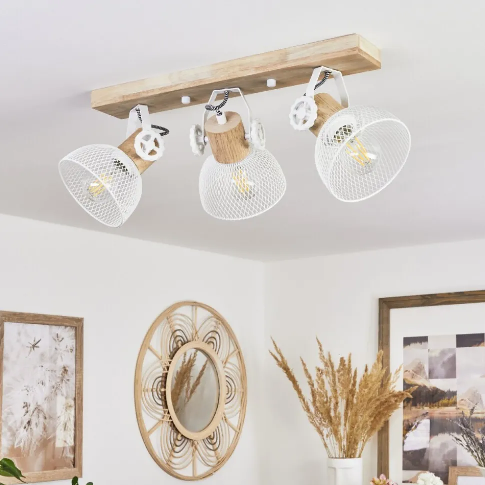 Plafonnier Orny Ecru, Blanc, 3 Lumieres
