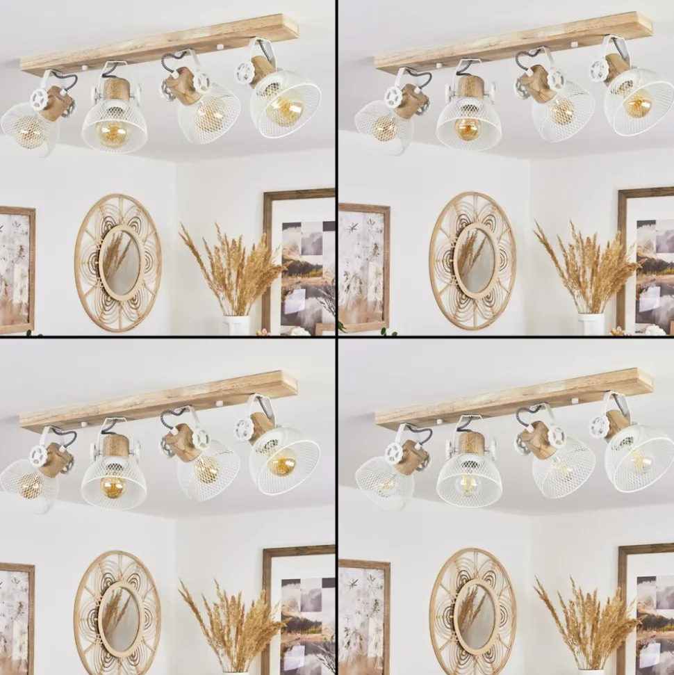 Plafonnier Orny Ecru, Blanc, 4 Lumieres
