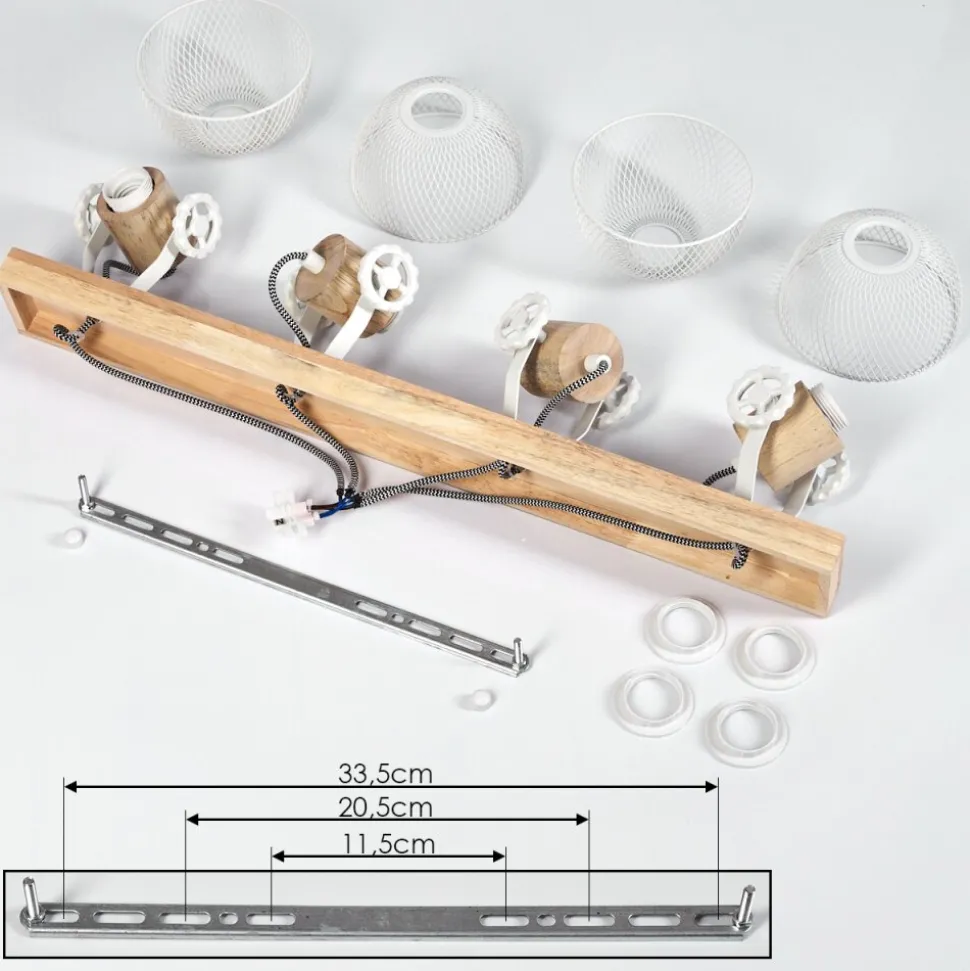 Plafonnier Orny Ecru, Blanc, 4 Lumieres