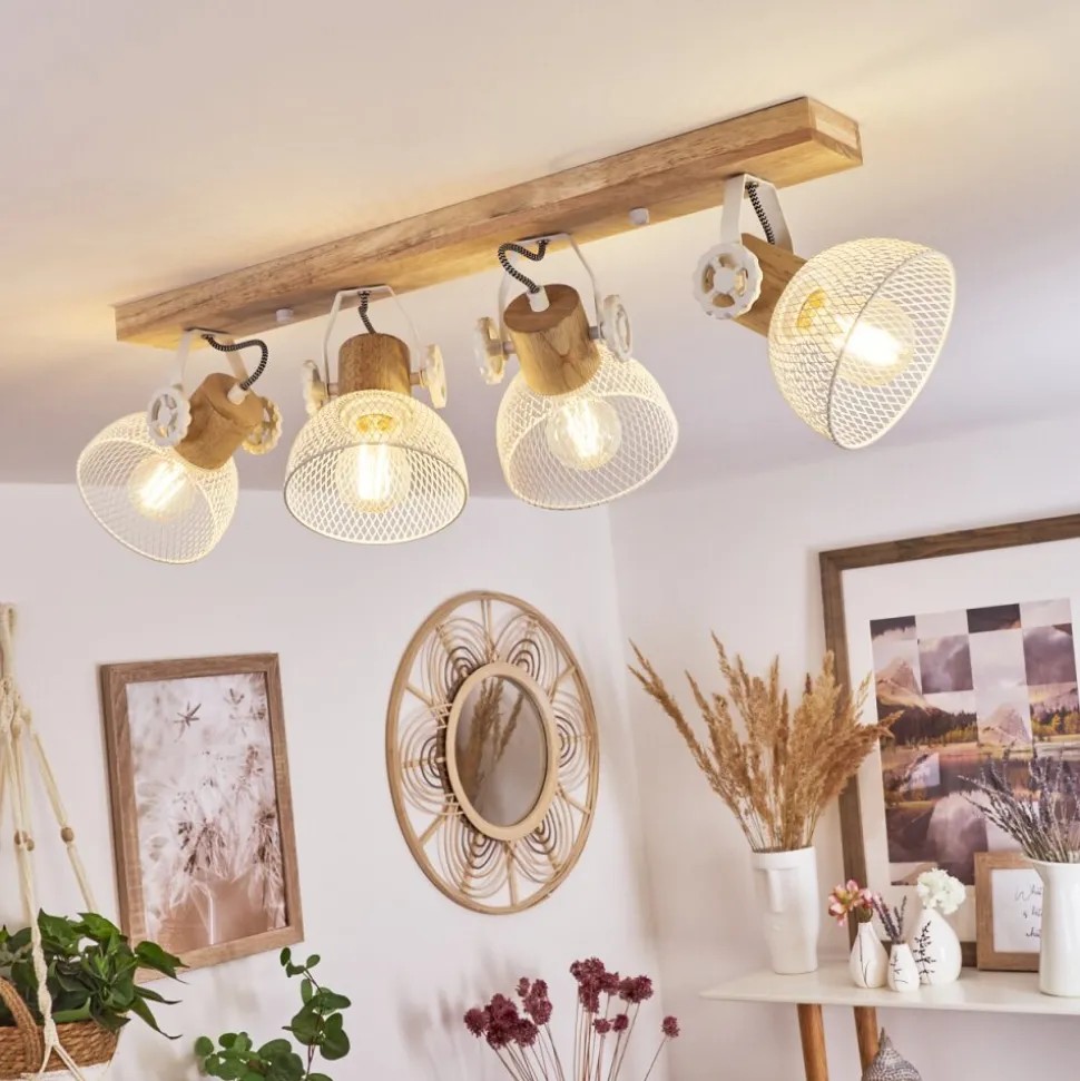 Plafonnier Orny Ecru, Blanc, 4 Lumieres