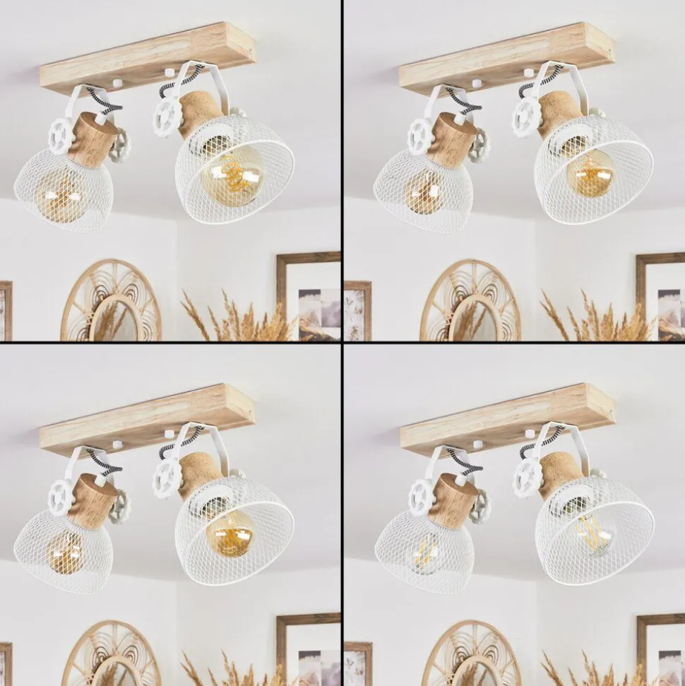Plafonnier Orny Ecru, Blanc, 2 Lumieres