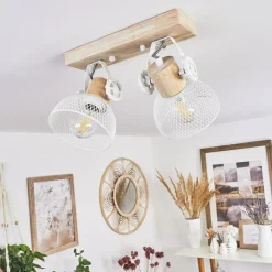 Plafonnier Orny Ecru, Blanc, 2 Lumieres