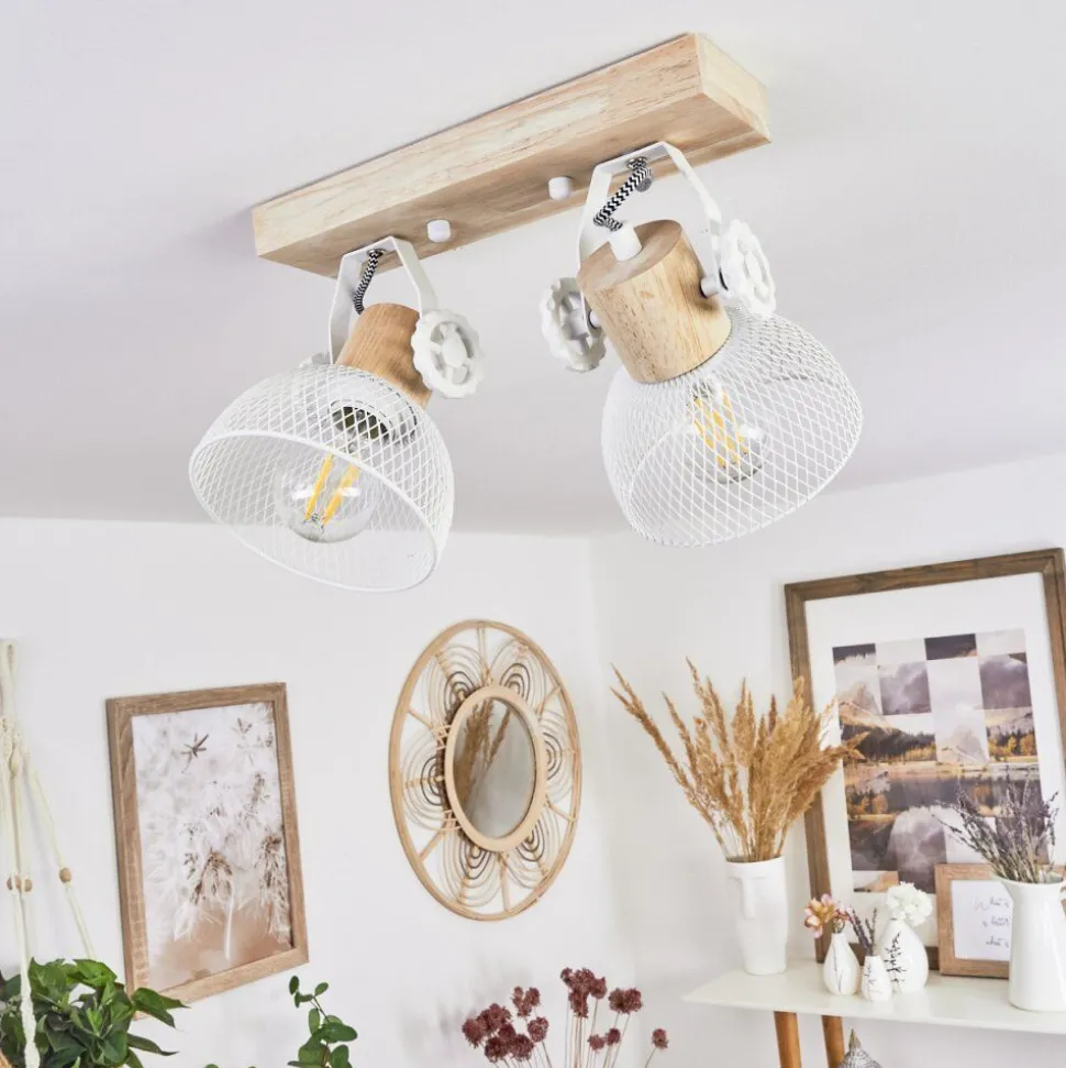 Plafonnier Orny Ecru, Blanc, 2 Lumieres