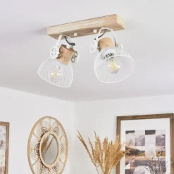 Plafonnier Orny Ecru, Blanc, 2 Lumieres