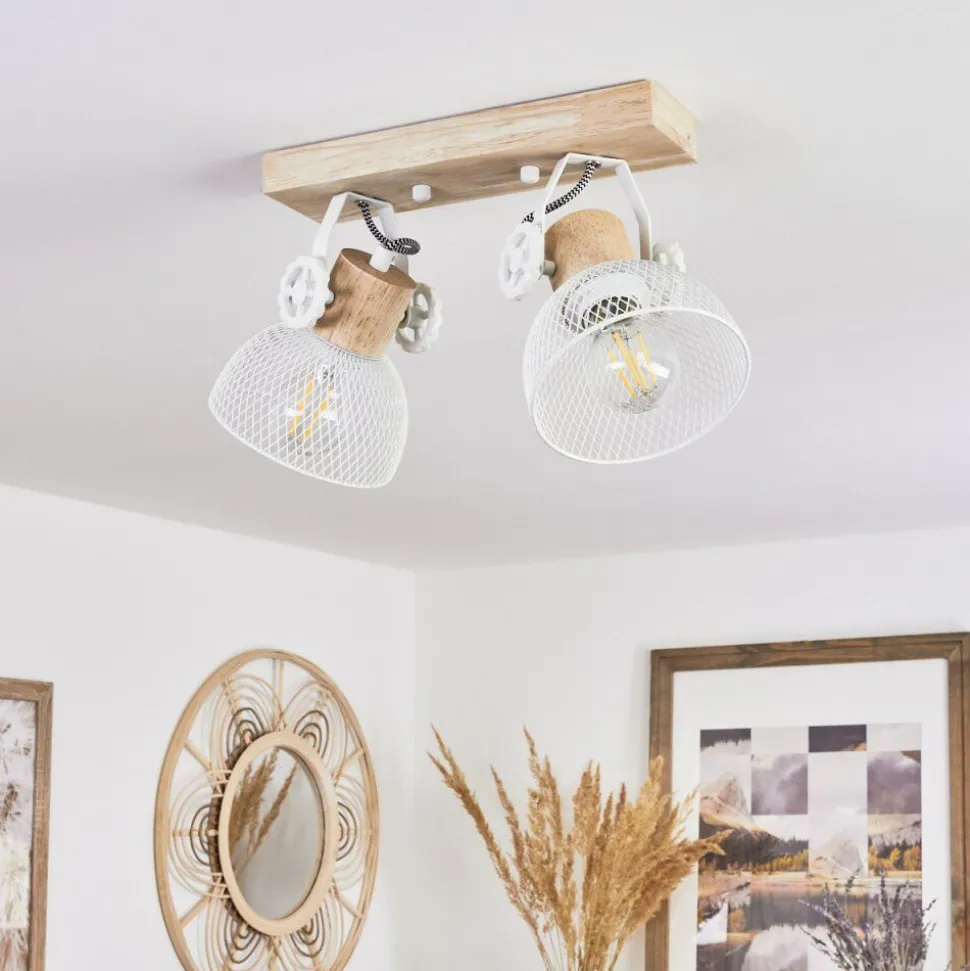 Plafonnier Orny Ecru, Blanc, 2 Lumieres