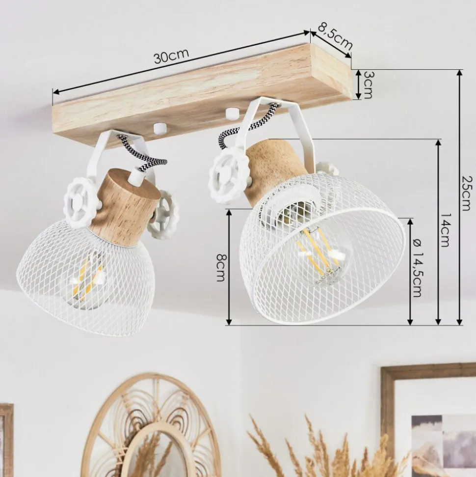Plafonnier Orny Ecru, Blanc, 2 Lumieres