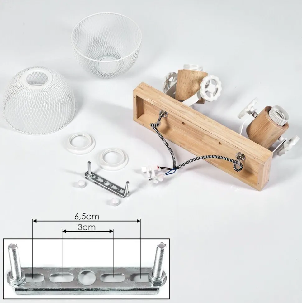 Plafonnier Orny Ecru, Blanc, 2 Lumieres