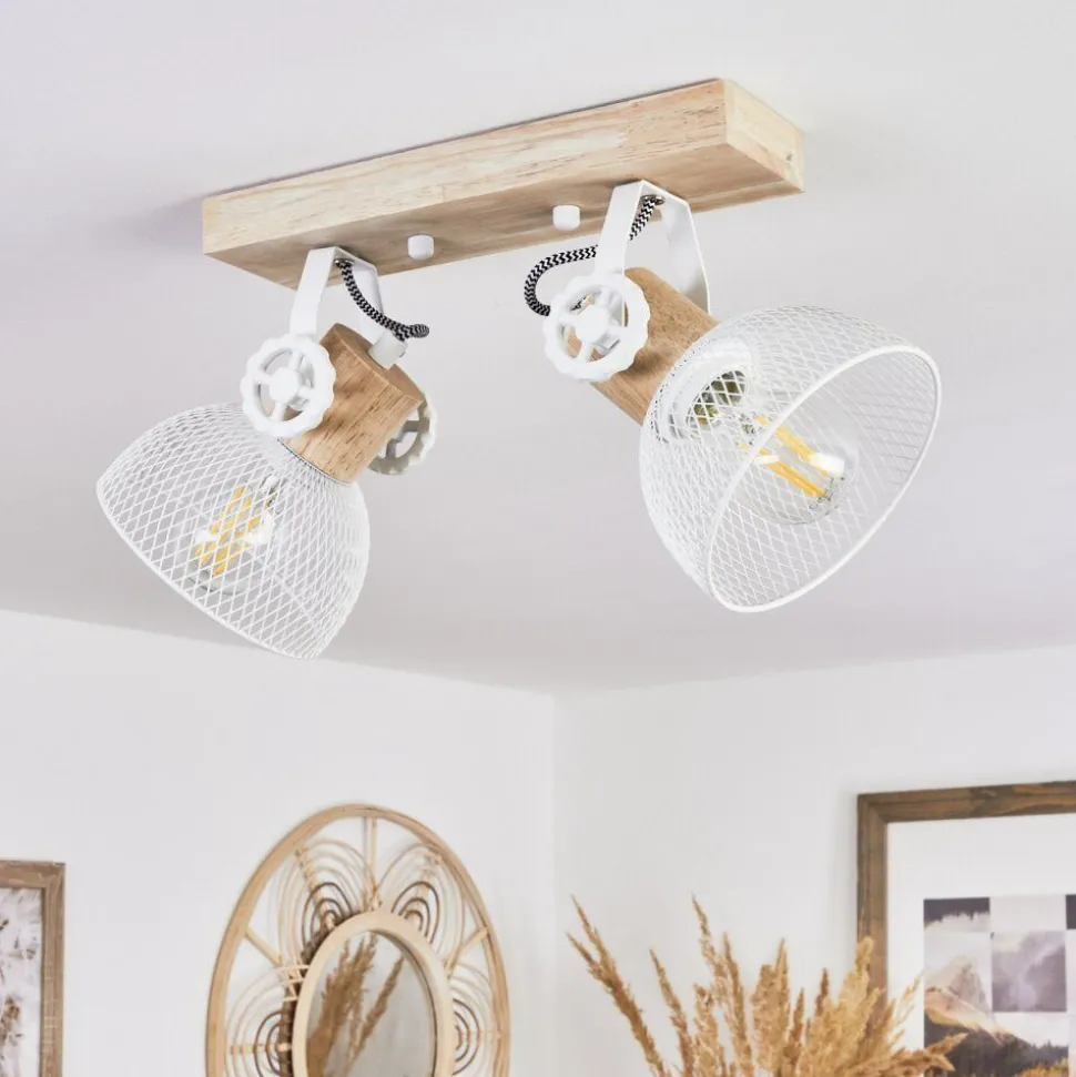 Plafonnier Orny Ecru, Blanc, 2 Lumieres