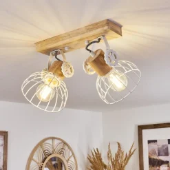 Plafonnier Orny Ecru, Blanc, 2 Lumieres