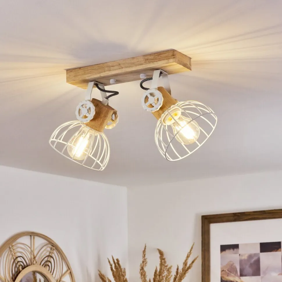 Plafonnier Orny Ecru, Blanc, 2 Lumieres