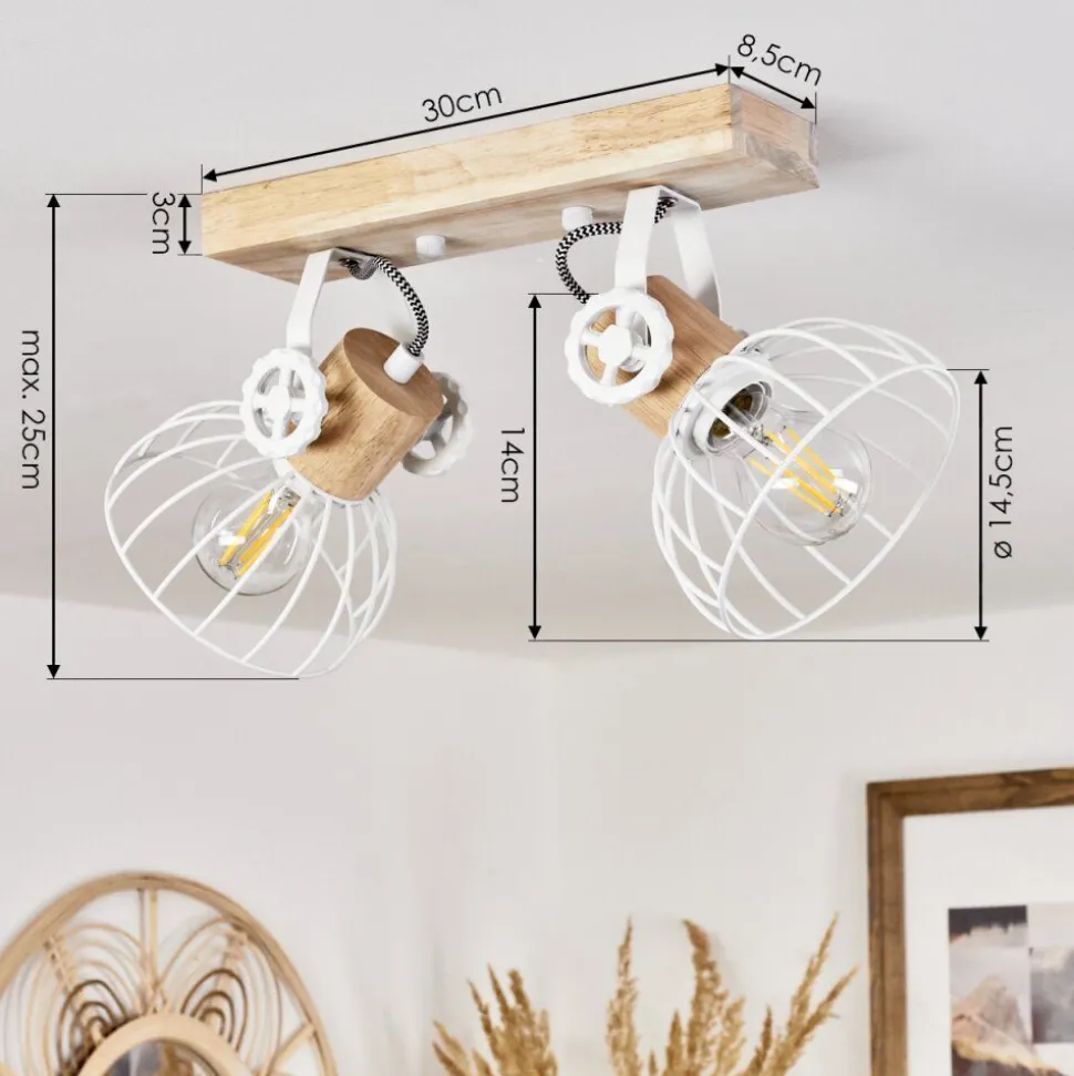 Plafonnier Orny Ecru, Blanc, 2 Lumieres