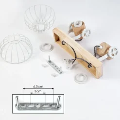 Plafonnier Orny Ecru, Blanc, 2 Lumieres