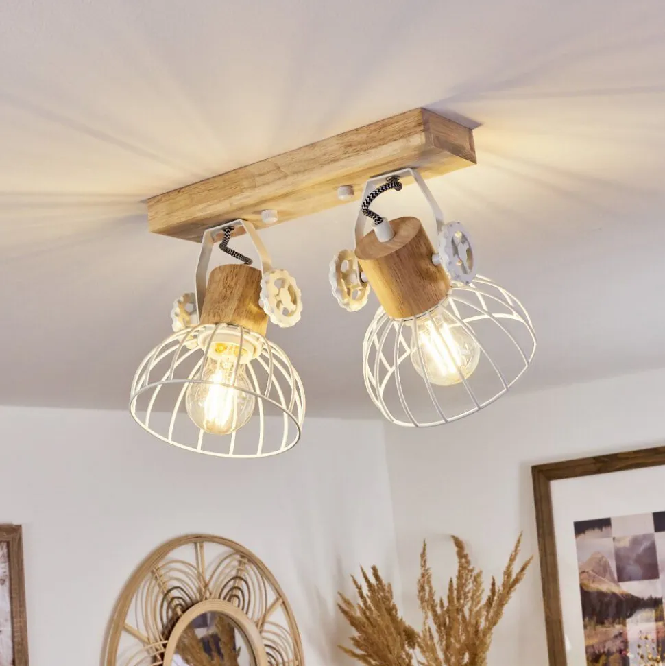 Plafonnier Orny Ecru, Blanc, 2 Lumieres