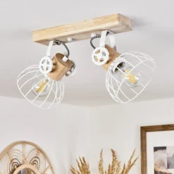 Plafonnier Orny Ecru, Blanc, 2 Lumieres
