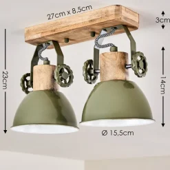 Plafonnier Orny Vert, 2 Lumieres