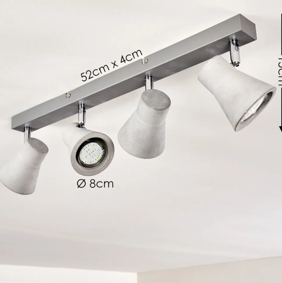 Plafonnier Osco Led Gris, 4 Lumieres