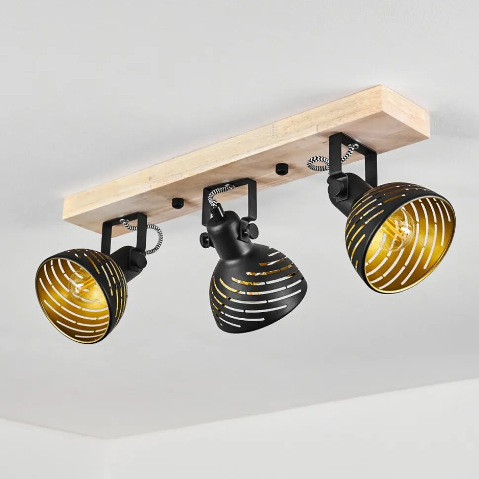 Plafonnier Osina Brun, Noir, 3 Lumieres