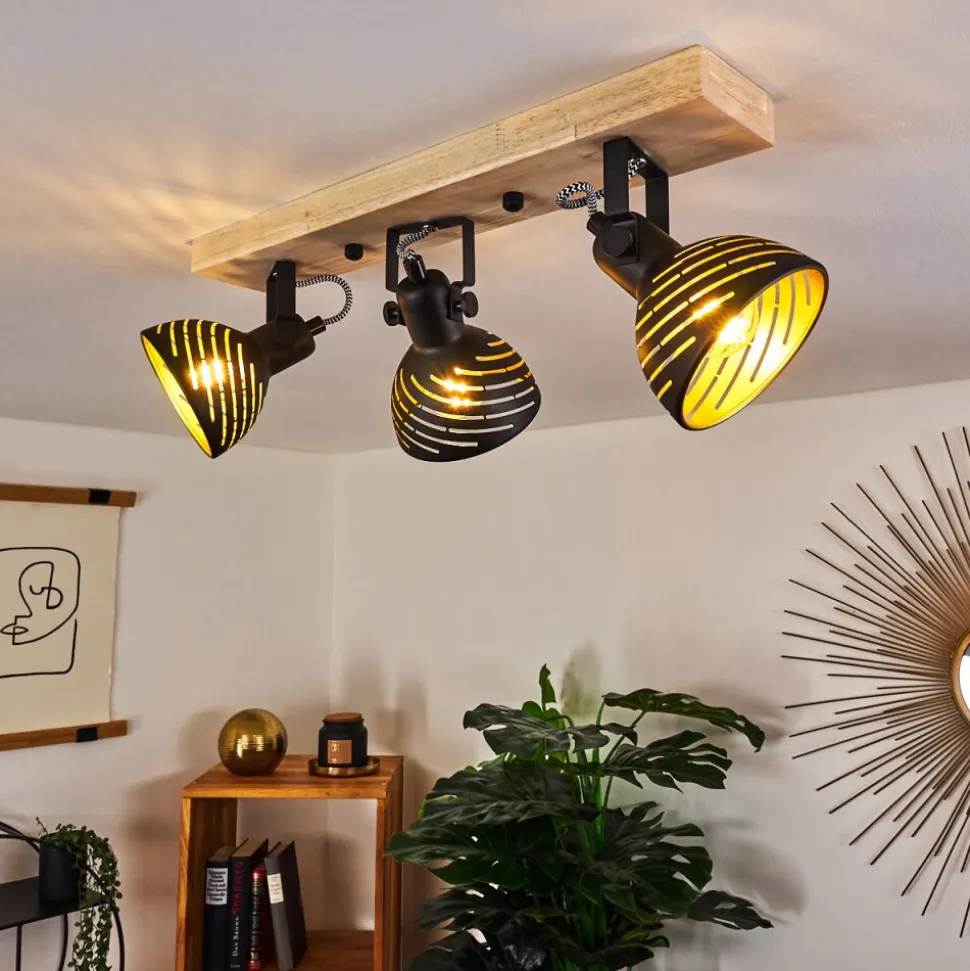 Plafonnier Osina Brun, Noir, 3 Lumieres