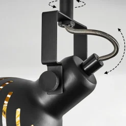 Plafonnier Osina Chrome, Noir, 4 Lumieres
