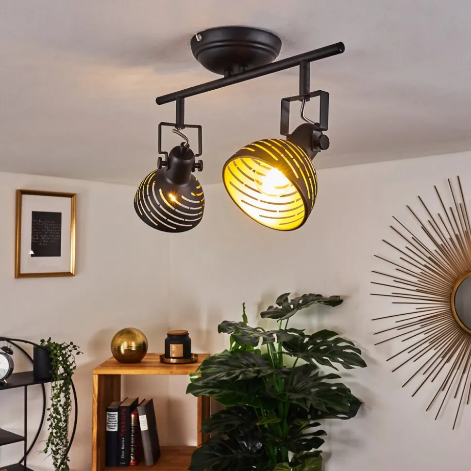 Plafonnier Osina Noir, 2 Lumieres