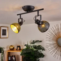 Plafonnier Osina Noir, 2 Lumieres
