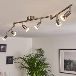 Plafonnier Oula Led Nickel Mat, 6 Lumieres