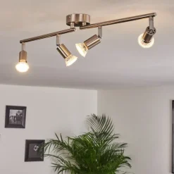 Plafonnier Oula Led Nickel Mat, 4 Lumieres