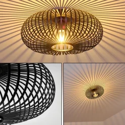 Plafonnier Ovari Noir, 1 Lumiere