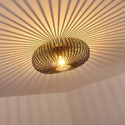 Plafonnier Ovari Noir, 1 Lumiere