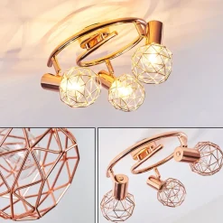 Plafonnier Palmira Cuivre, 3 Lumieres