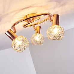 Plafonnier Palmira Cuivre, 3 Lumieres